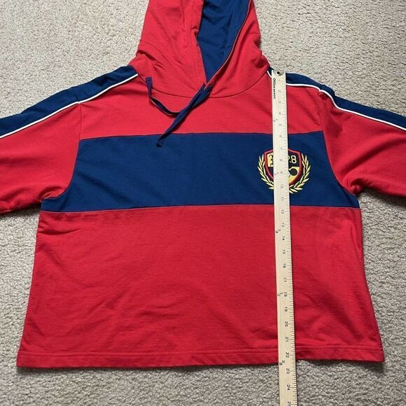 Mickey Mouse Hoodie Women XL Red Cropped Big Print Light Weight Sweater Ladies - Picture 6 of 9